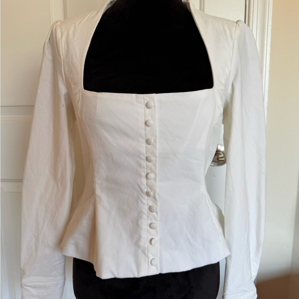 AKIRA White Square Neck Blouse